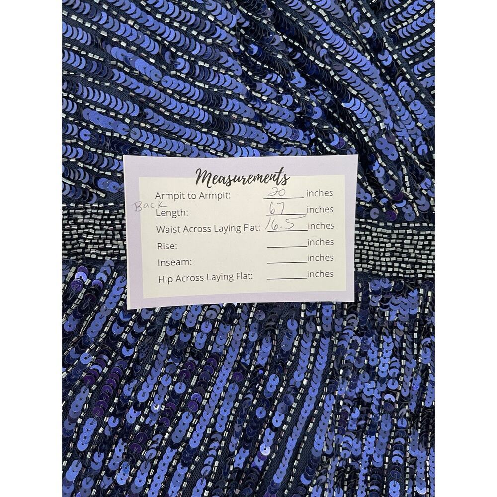 Mac Duggal Dress 5501 Midnight Blue Sequins Gown Size 12 $598‎ - Picture 9 of 10